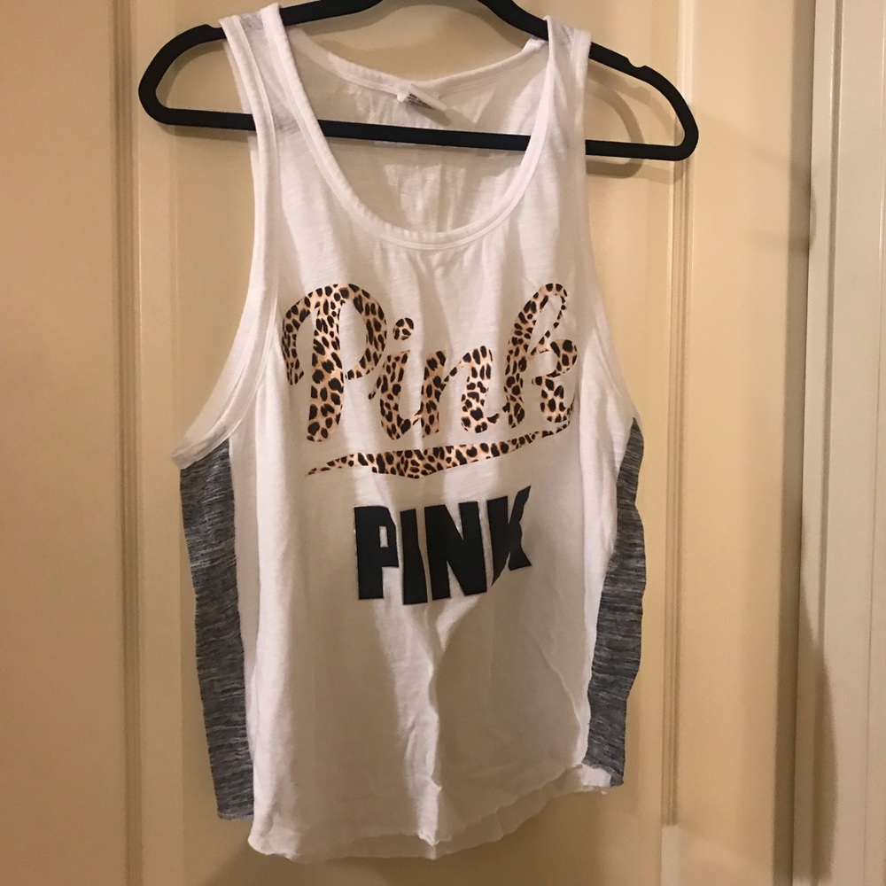 PINK leopard lettering tank